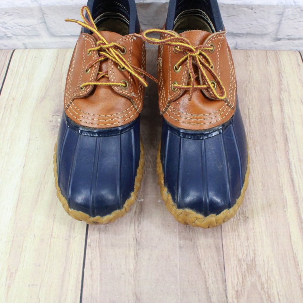 LL BEAN Brown Leather Padded Collar Duck Boots Gumshoes Shoes Size 6 M - Picture 5 of 10